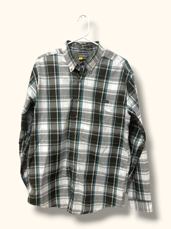 Eddie Bauer Other - Eddie Bauer Shirt Mens LT Classic Fit Plaid Button Up Long Sleeve Green Gray